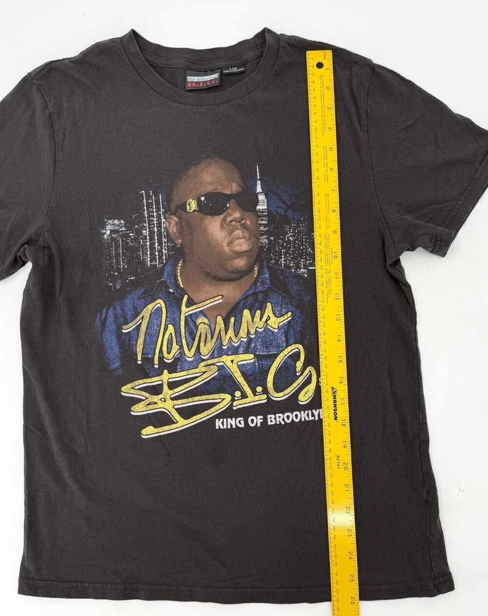 Notorious BIG Biggie Shirt Adult Large Black Brooklyn Graphic Tee Rap Hip Hop 90 - Picture 9 of 10
